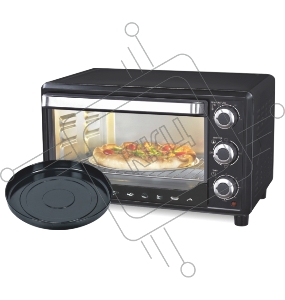 Мини-печь Sakura SA-7002BP 48л, духовка 2000Вт, механ.управление, 3 режима работы духовки (верх, низ, верх+низ), таймер на 60 минут, регулировка температуры духовки, комплектация - металлическая решетка, противень, форма круглая для выпечки (300х50 мм), у