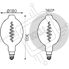 Лампа филам. Gauss Filament Vintage 8.5Вт цок.:E27 шар 220B 1800K св.свеч.бел.теп. (упак.:1шт) (152802005)