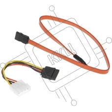 Комплект кабелей SATA Cablexpert CC-SATA-N, интерфейсный (48 см) 7pin/7pin и питания (15 см) 4pin/15pin, медь, пакет