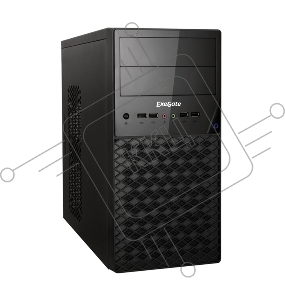 Корпус Exegate EX278425RUS Minitower Exegate QA-413U Black, mATX, <XP350, Black, 120mm>, 3*USB+1*USB3.0, Audio
