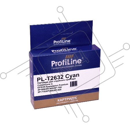 Струйный картридж PL-T2632 для принтеров EPSON Expression Premium XP-600/XP-605/XP-700/XP-710/XP-800/XP-820 с чернилами Cyan ProfiLine