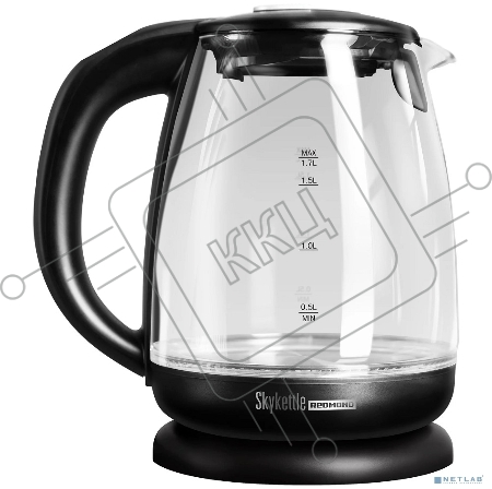 Чайник электрический Redmond RK-G210S SkyKettle 1.7л. 2200Вт черный матовый (корпус: стекло)