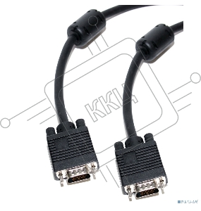 кабель для монитора VGA 15M/15M 10.0 метров, 5bites, ферритовые кольца [APC-133-100]