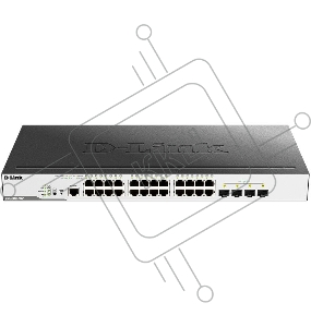 Коммутатор D-Link Switch DGS-3000-28LP/B1A Управляемый коммутатор 2 уровня с 24 портами 10/100/1000Base-T и 4 портами 1000Base-X SFP (24 порта с подде