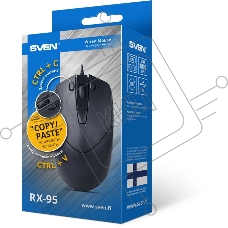 Мышь проводная SVEN RX-95 черный, 4000 dpi, USB, кнопки - 6