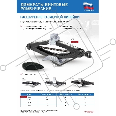 Домкрат ромбический винтовой универсальный ТУ 5.16-469-0213-04, 0,9 т, 100-395 мм  Россия