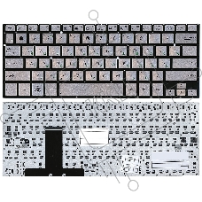 Клавиатура для ноутбука Asus UX31E серебристая