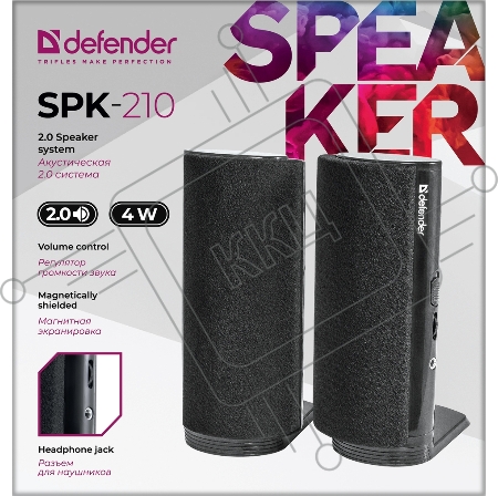 Колонки Defender SPK-210 {2.0, 2x2W, разъем для наушников} 65210