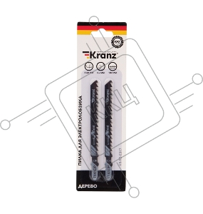 Пилка для электролобзика по дереву KRANZ T144DP 100 мм 6 зубьев на дюйм 8-60 мм (2 шт./уп.) 