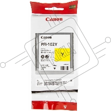 Картридж струйный Canon PFI-102Y (0898B001) желтый, 130 мл., для imagePROGRAF iPF605, iPF610., iPF650, iPF655, iPF710, iPF750, iPF755, LP17, iPF510