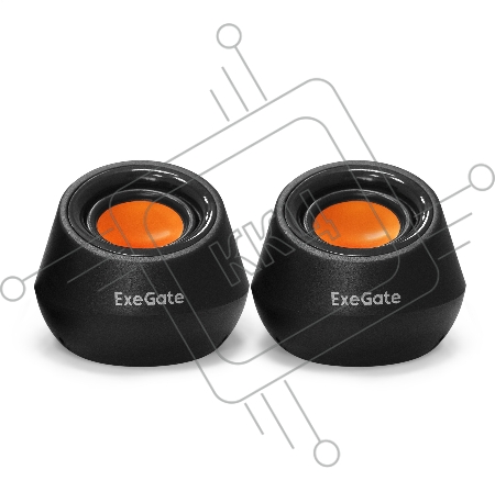 Акустическая система 2.0 ExeGate EX287060RUS Disco 130 (питание USB, 2х3Вт (6 Вт RMS), 100-20000Гц, черный/оранжевый)