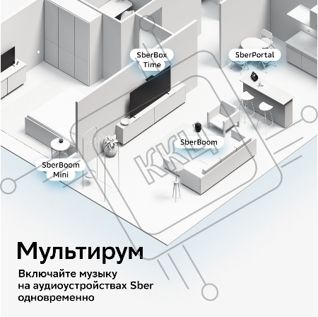 Умная колонка SBER Boom SBDV-00090, 40Вт, с голосовым ассистентом Салют, черный (SBDV-00090a)