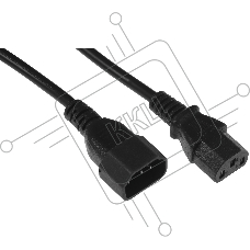 Кабель-удлинитель KingPrice KP-PC-C13-C14-3m IEC C13 IEC C14 3м черный