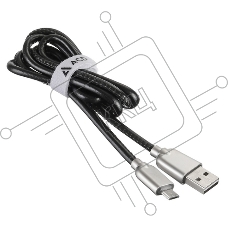 Кабель USB ACD-Allure MicroUSB ~ USB-A Кожа, 1м, черный (ACD-U926-M1B)