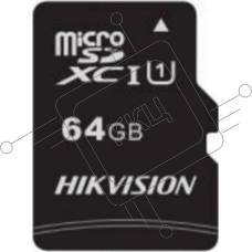 Флеш карта microSDHC 64GB Hikvision HS-TF-C1(STD)/64G/ZAZ01X00/OD <HS-TF-C1(STD)/64G/ZAZ01X00/OD>  (без SD адаптера) R/W Speed 92/30MB/s , V30
