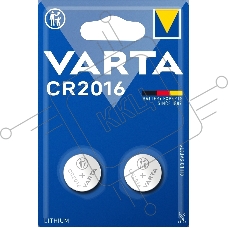 Элемент питания VARTA ELECTRONICS CR 2016 блистер 2	 06016101402