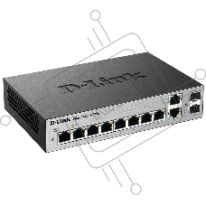 Коммутатор D-Link DGS-1100-10/ME/A2A Управляемый коммутатор 2-го уровня с 8 портами 10/100/1000Base-T и 2 комбо-портами 100/1000Base-T/SFP