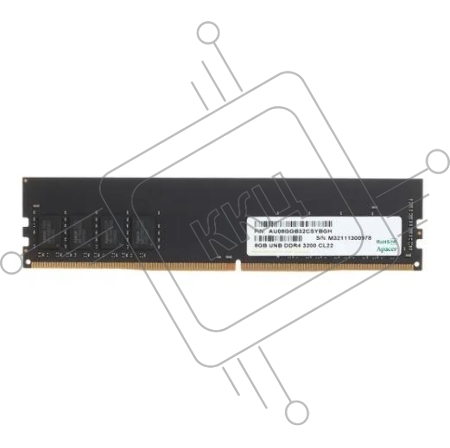 Оперативная память Apacer 8GB DDR4 3200 DIMM EL.08G21.GSH Non-ECC, CL22, 1.2V, 1024x8, RTL