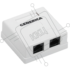 Розетка информационная настенная RJ45 кат. 5Е UTP 2 порта GENERICA