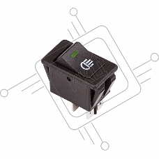 Выключатель клавишный 12V 35А (4с) ON-OFF  с зеленой LED подсветкой  REXANT