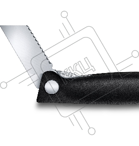 Нож кухонный Victorinox Swiss Classic (6.7833.FB) стальной столовый лезв.110мм серрейт. заточка черный блистер
