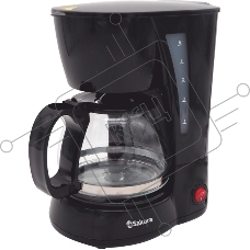 Кофеварка капельная Sakura SA-6107BK черный, исп. кофе - молотый, 0.6 л, 650 Вт