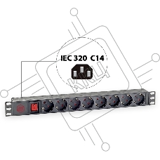 Блок распределения питания Sysmatrix PD 0802.000 гор.размещ. 8xSchuko базовые 16A C14