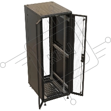 Шкаф серверный Hyperline (TTBR-3761-DD-RAL9004) напольный 37U 600x1000мм пер.дв.перфор.2ств. задн.дв.перфор.2-хст. направл.под закл.гайки 1000кг черный 910мм 1833мм IP20 сталь