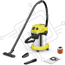 Строительный пылесос Karcher WD 3 P S V-17/4/20 1000Вт (уборка: сухая/сбор воды) желтый