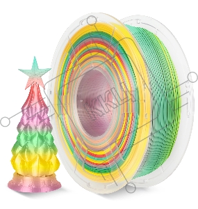 Филамент NVPRINT Silk PLA+ Rainbow 01 для 3D печати диаметр 1.75мм  длина 330 метров  масса 1 кг
