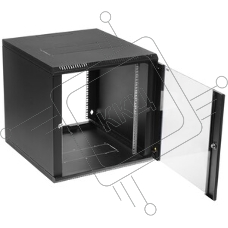 Шкаф телекоммуникационный настенный разборный ЦМО 12U (600 x 520) съемные стенки, дверь стекло, черный (ШРН-М-12.500-9005)
