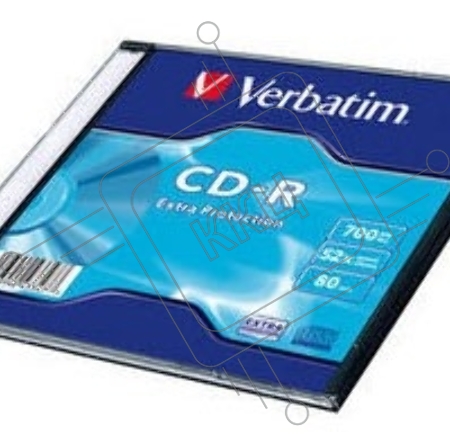 Диск CD-R Verbatim 700Mb 52x Slim case (1шт) (43347)