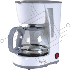 Кофеварка капельная Sakura SA-6107W белый, исп. кофе - молотый, 0.6 л, 650 Вт.