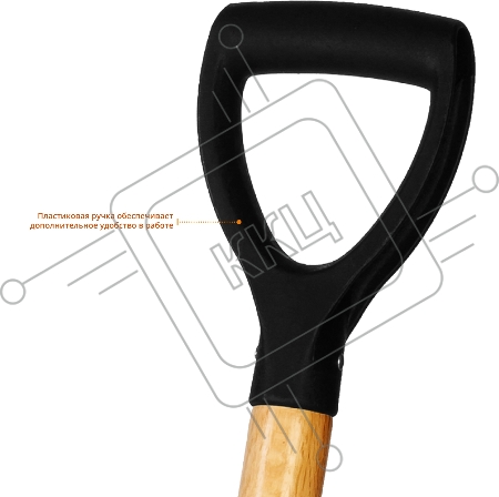 Лопата штыковая Зубр ФАВОРИТ, прямоугольная, деревянный черенок с рукояткой, проф 4-39513_z02