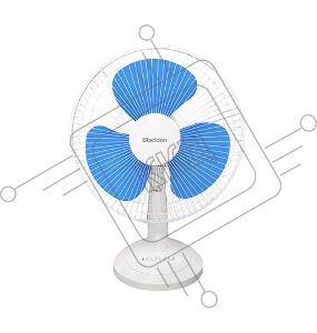 Настольный Вентилятор Blackton Bt F1119 White-Blue (2в1 ч/б коробка), Потребляемая мощность:45 Вт, Количество скоростей: 3, Диаметр решетки: 34 см, Длина сетового шнура: 1.36 м, Защита от поражения электротоком: Класс II, Напряжение и частота: 220-240В, 5