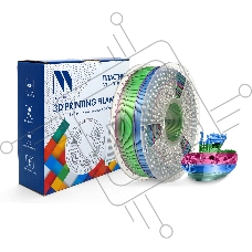 Филамент NVPRINT Silk PLA+ Rainbow 06 для 3D печати диаметр 1.75мм  длина 330 метров  масса 1 кг