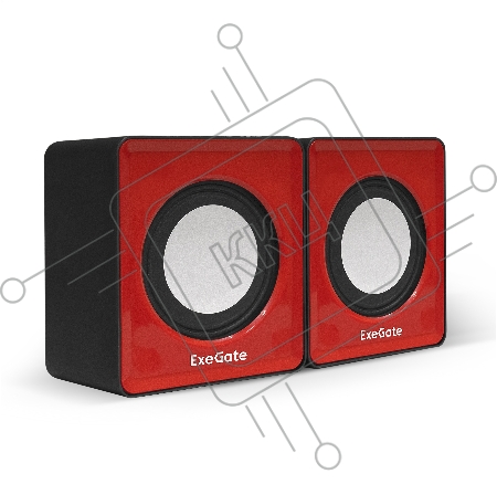 Акустическая система 2.0 ExeGate EX289920RUS Disco 140 Red (питание USB, 2х3Вт (6Вт RMS), 100-20000Гц, красный)