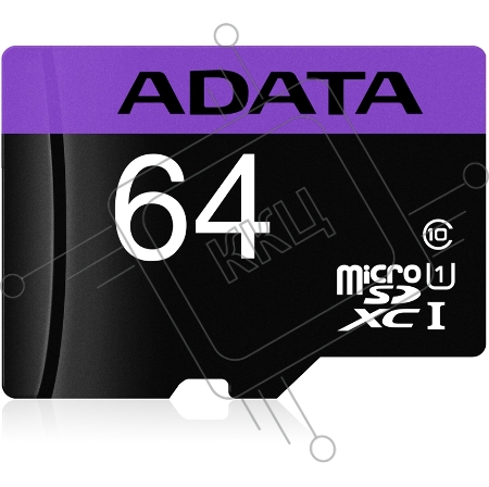 Флеш карта microSDXC 64GB ADATA  UHS-1 CL10 (AUSDX64GUICL10-RA1) + SD adaptor