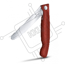 Нож кухонный Victorinox Swiss Classic (6.7831.FB) стальной столовый лезв.110мм серрейт. заточка красный блистер