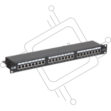 Патч-панель 1U кат.6 STP, 24 порта (IDC Dual), с кабельным органайзером ITK