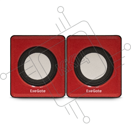 Акустическая система 2.0 ExeGate EX289920RUS Disco 140 Red (питание USB, 2х3Вт (6Вт RMS), 100-20000Гц, красный)