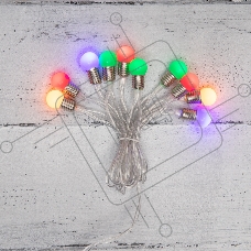 Гирлянда светодиодная «Мини-лампочки» 1.5 м, 10 LED, прозрачный ПВХ, цвет свечения мультиколор, 2 х АА (батарейки не в комплекте) NEON-NIGHT