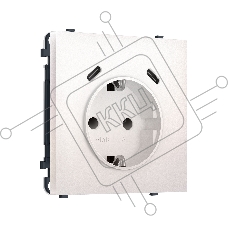 Комплект механизма электрической розетки SIGMA Жемчуг 2USB С+C 20W (быст. зар.) с/з с/ш 16A-250V QUANT PRO (SP2105, PR165)