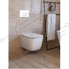 Инсталляция с унитазом комплект BAU IDEAL 6 в 1: унитаз подвесной безободковый торнадо Bau Dream 51х35, быстросъемное сиденье микролифт, кнопка смыва BAU Strike, белая/хром