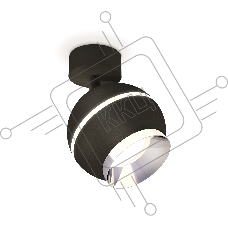 Комплект поворотного светильника Ambrella light XM1102002 SBK/PBK черный песок/серебро полированное MR16 GU5.3 LED 3W 4200K (A2210, C1102, N7032)