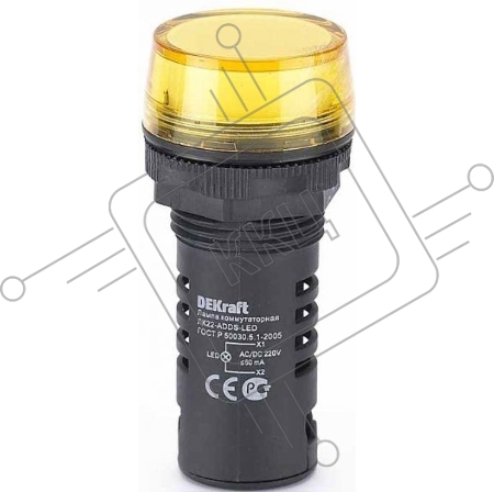 Лампа комм. ADDS ?22 мм LED жел. 220В AC/DC ЛK-22 DEKraft Лампа комм. ADDS ?22 мм LED жел. 220В AC/DC ЛK-22 DEKraft