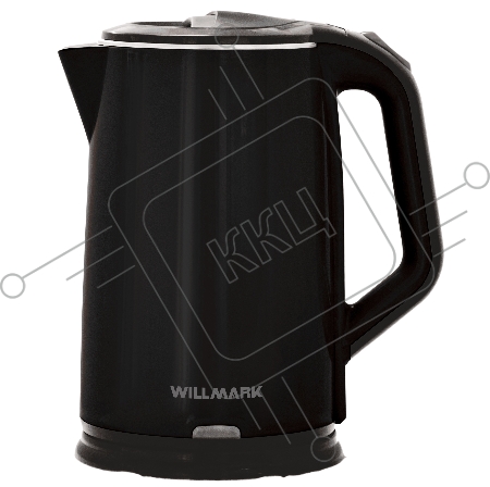 Чайник электрический WILLMARK WEK-2012PS (2.0л, двойные стенки, эффект термоса, пов. на 360 град., 2000Вт)Черный