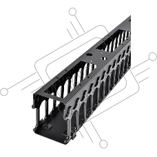 Вертикальный однорядный кабельный органайзер с пластиковыми пальцами для шкафов ШТК-СП-42.6.x, 2 шт