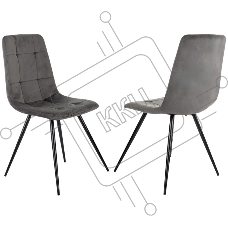 Стул для дома Бюрократ CH-K1_2 комплект 2шт т.серый Holland 18 металл черный на ножках (CH-K1_1/HL18_2) Стул для дома Бюрократ CH-K1_2 комплект 2шт т.серый Holland 18 металл черный на ножках (CH-K1_1/HL18_2)