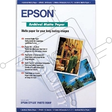 Фотобумага EPSON Архивная Матовая, 192г/м2, A3+(32,9X48,3)/50л.